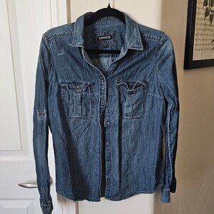 Express denim button down shirt